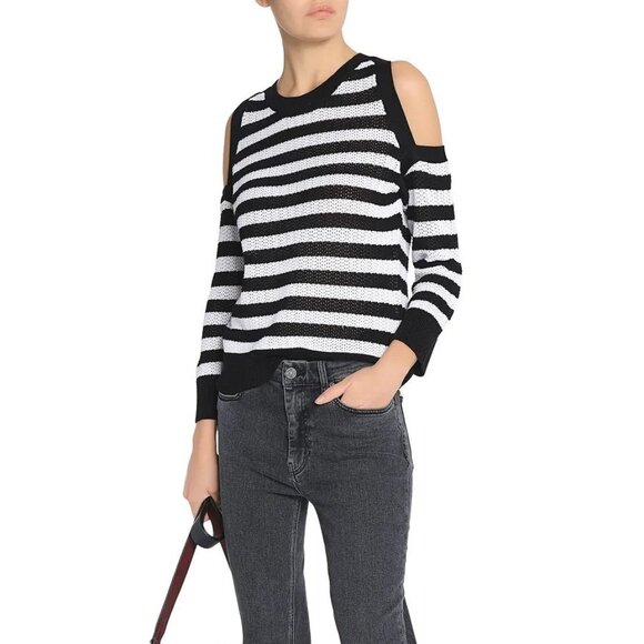 Rag & Bone Women's Tracey Cold-Shoulder Striped Sweater in size Medium NWOT $231 - Picture 1 of 14